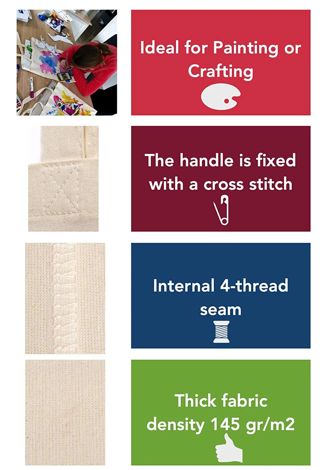 12 Eco-Pack Assorted Mix Color Wholesale Cotton Tote Bags in Bulk