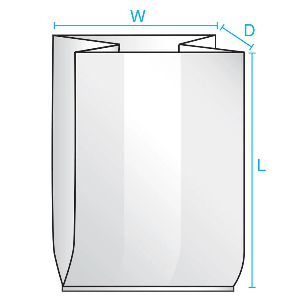 16" x 14" x 24" x 2 mil Clear Eco-Manufactured Plastic Side-Gusseted Bags (Case of 500)
