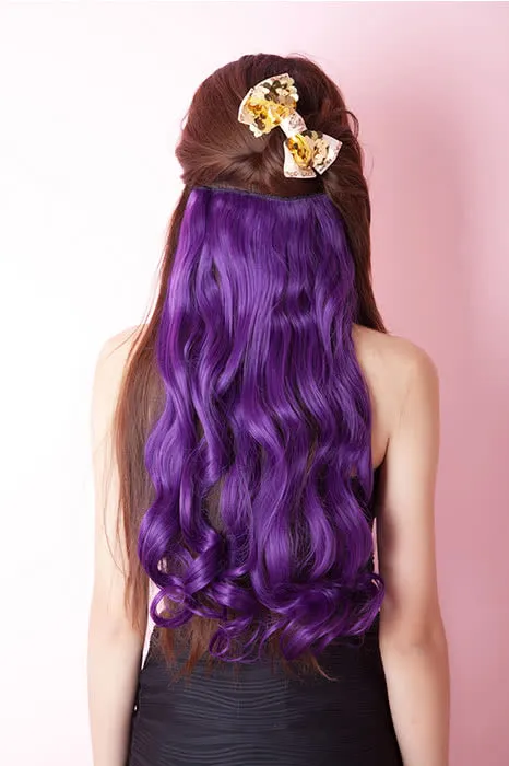 5 Colors Colorful 50cm Long Curly / Wave Clip in Hair Extensions