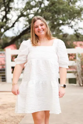 Barbara Tiered Dress in White