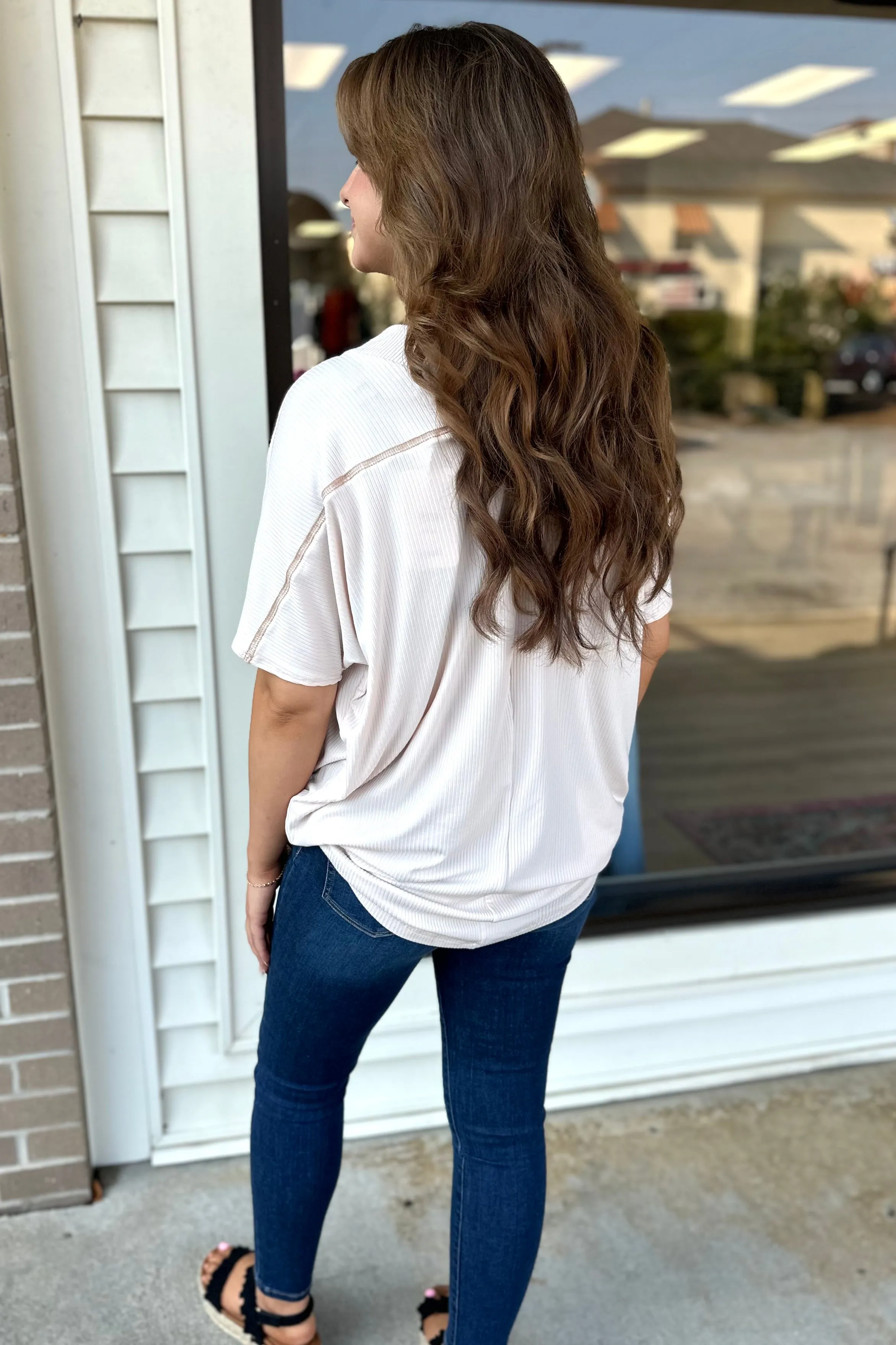 BLOSSOM V-Neck Top- Ivory