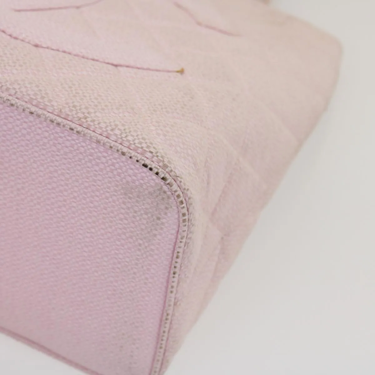CHANEL COCO Mark Tote Bag cotton Pink CC Auth 29713A