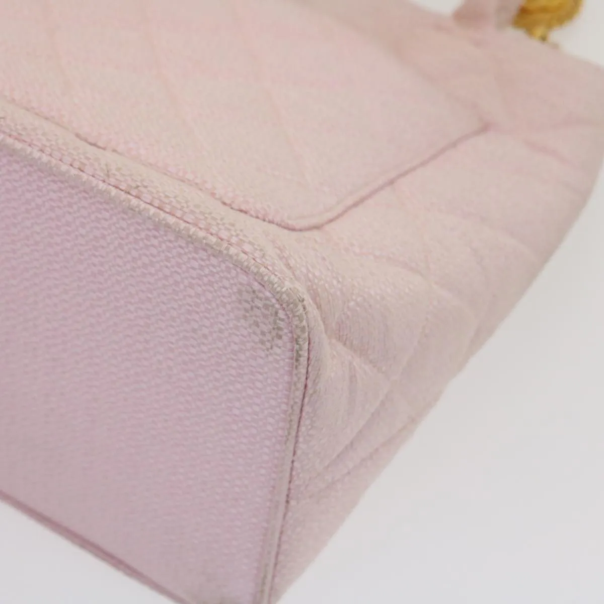 CHANEL COCO Mark Tote Bag cotton Pink CC Auth 29713A