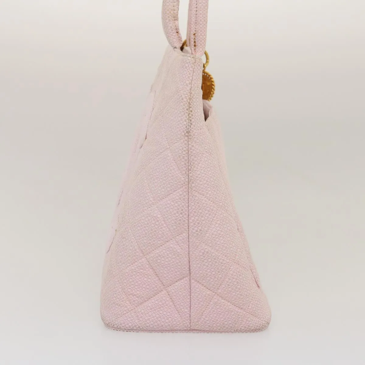 CHANEL COCO Mark Tote Bag cotton Pink CC Auth 29713A