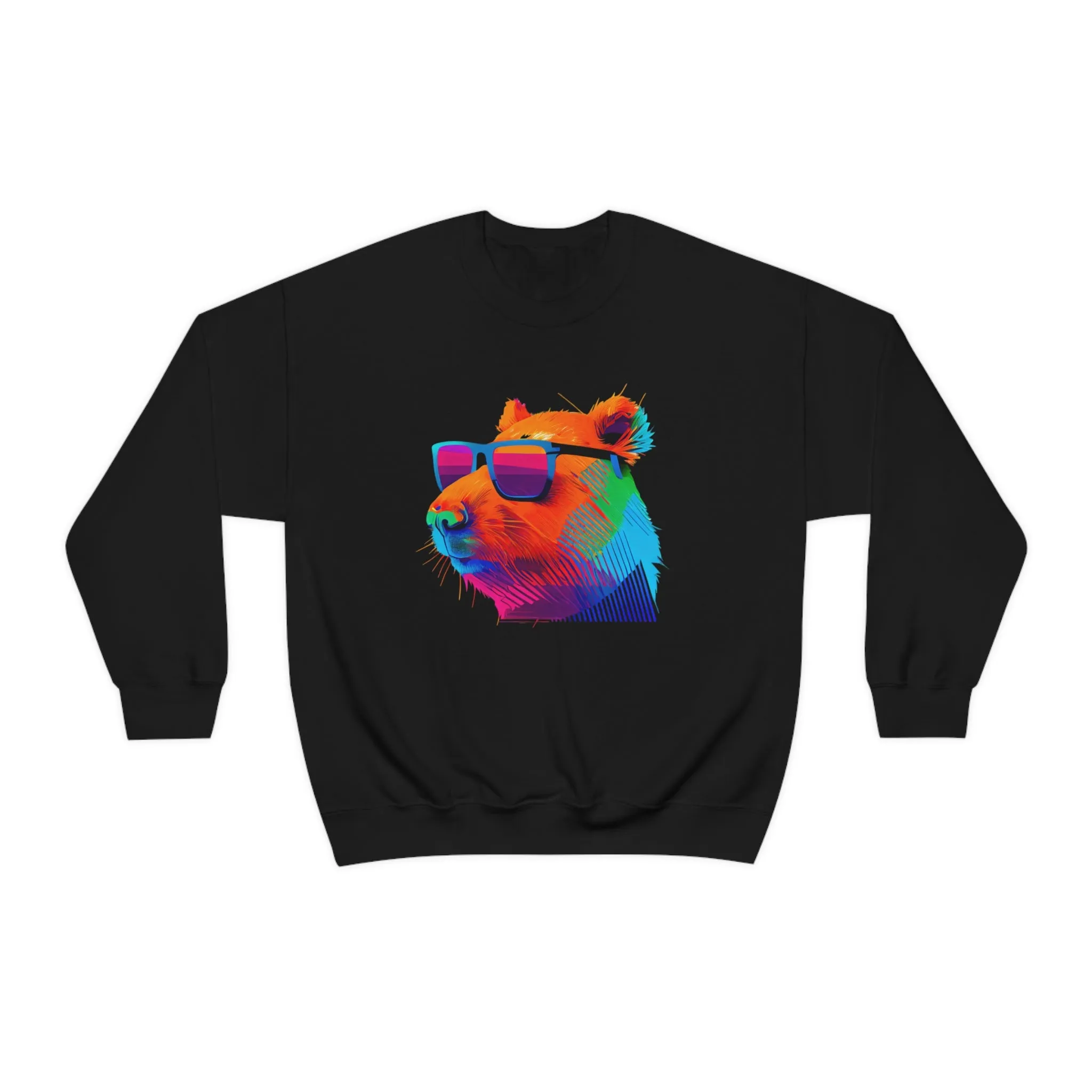 Cool Sunglasses Capybara Shirt | Capybara Lover Gift | Capybara Art Sweatshirt | Retro Capybara Shirt| Unisex Crewneck Sweatshirt