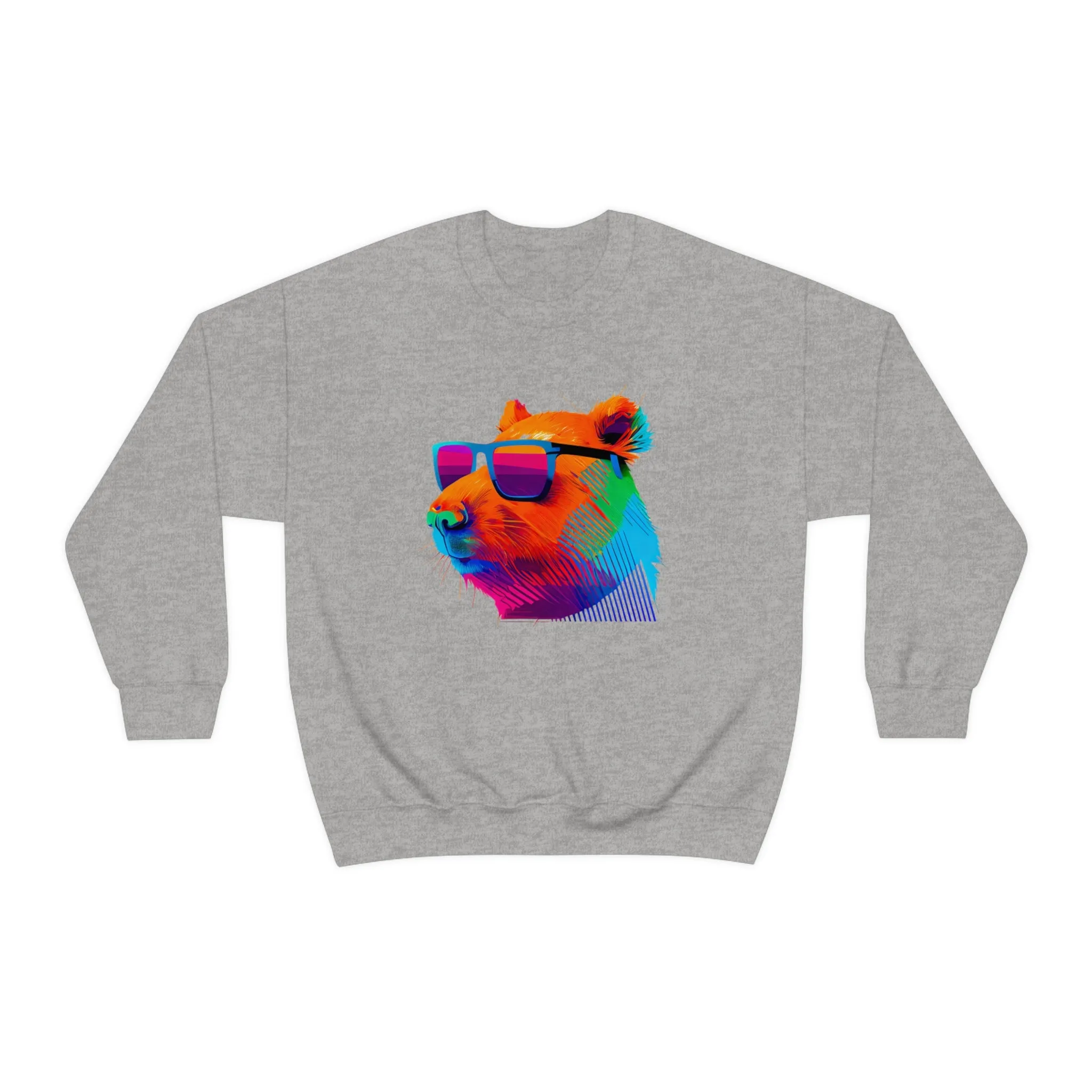 Cool Sunglasses Capybara Shirt | Capybara Lover Gift | Capybara Art Sweatshirt | Retro Capybara Shirt| Unisex Crewneck Sweatshirt