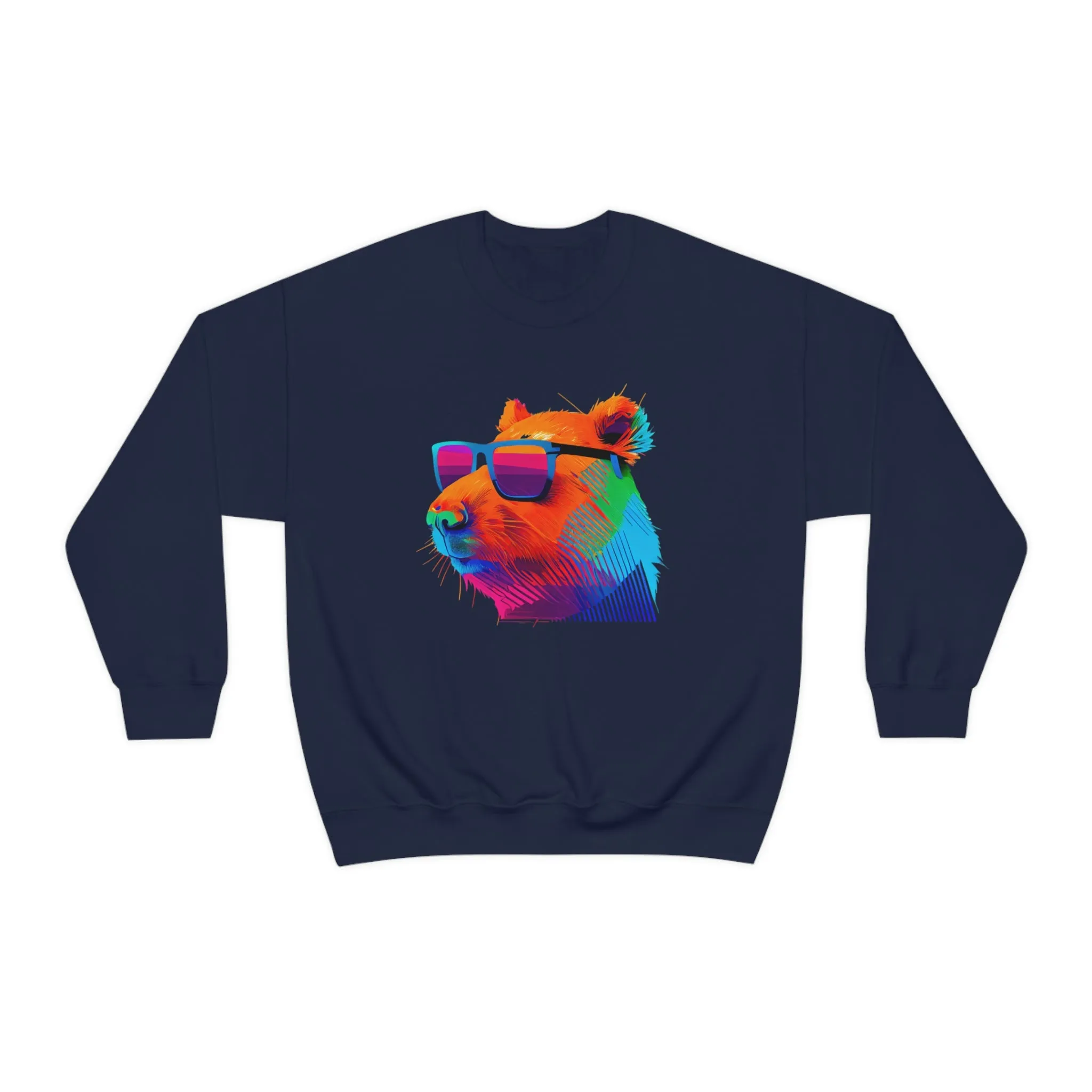 Cool Sunglasses Capybara Shirt | Capybara Lover Gift | Capybara Art Sweatshirt | Retro Capybara Shirt| Unisex Crewneck Sweatshirt
