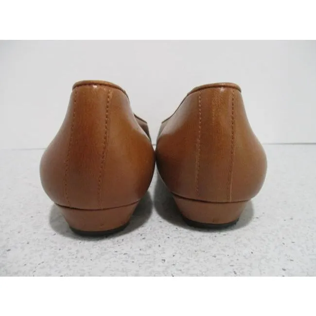 Evan Picone Cognac Caramel Brown Patent Flats Size Us