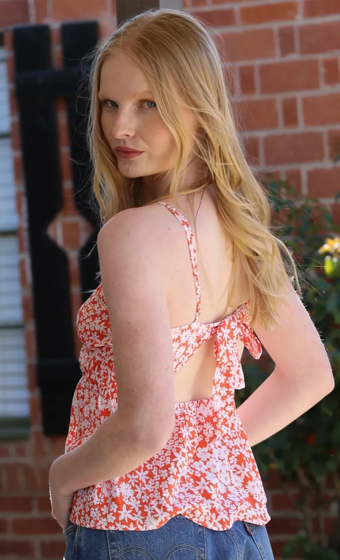 Floral Tie Back Top