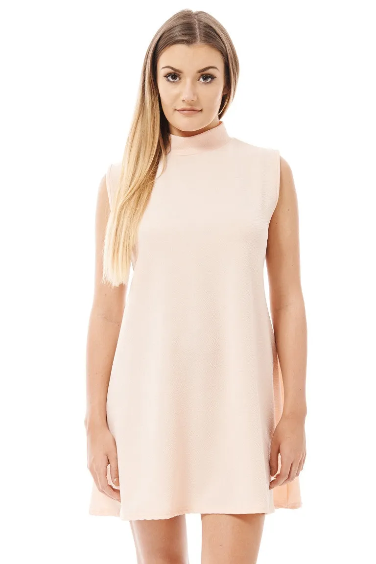 High Neck Sleeveless Swing Dress
