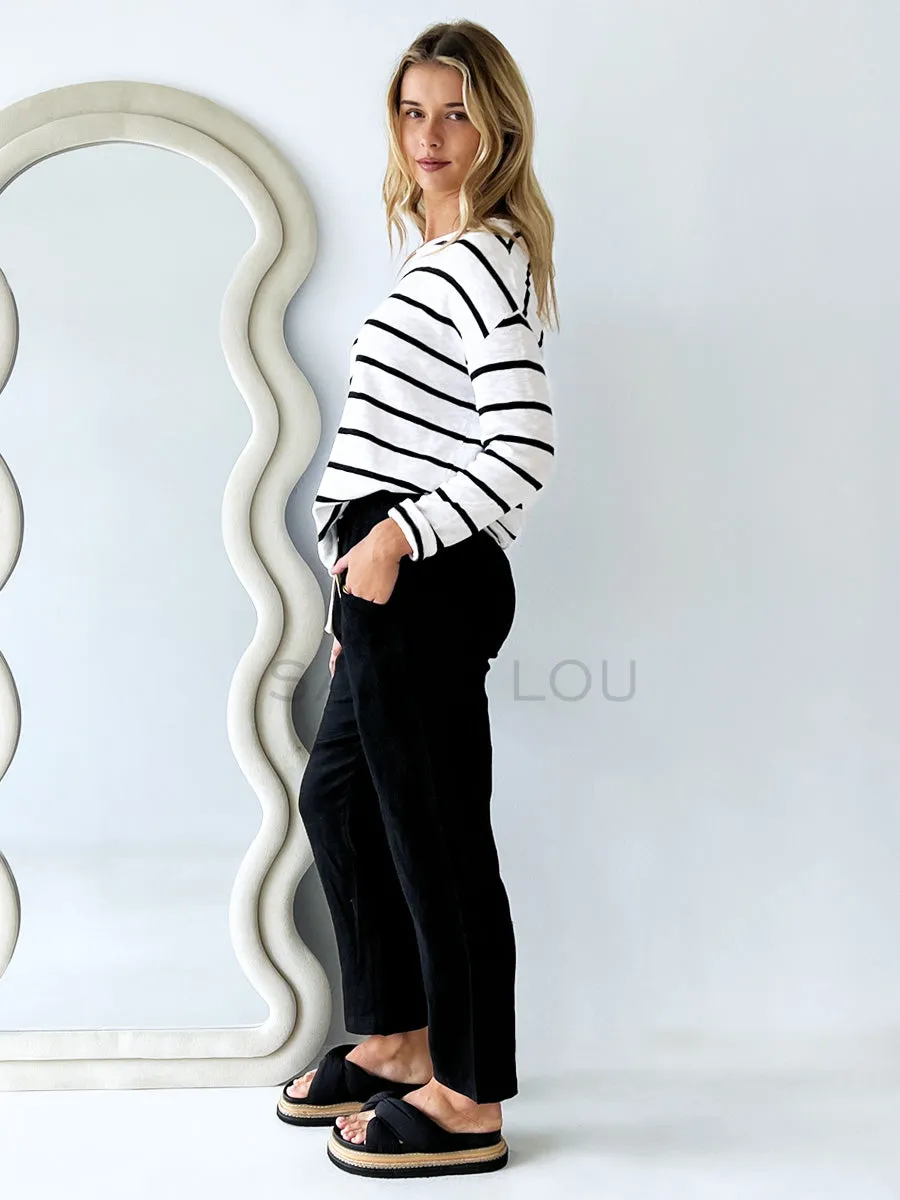 Little Lies / Luxe Linen Pant - Black