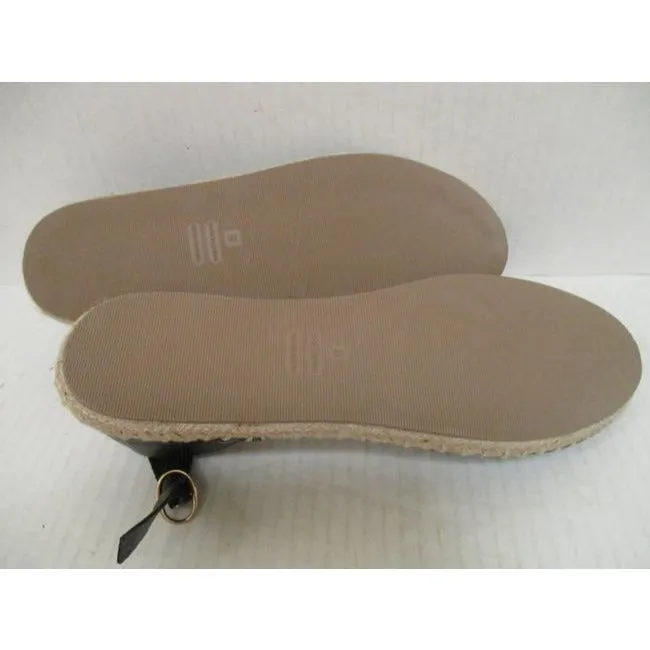 Old Navy Black Woven Canvas Flats Sandals Size Us