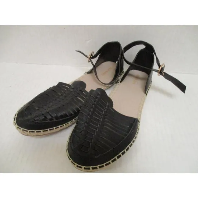 Old Navy Black Woven Canvas Flats Sandals Size Us
