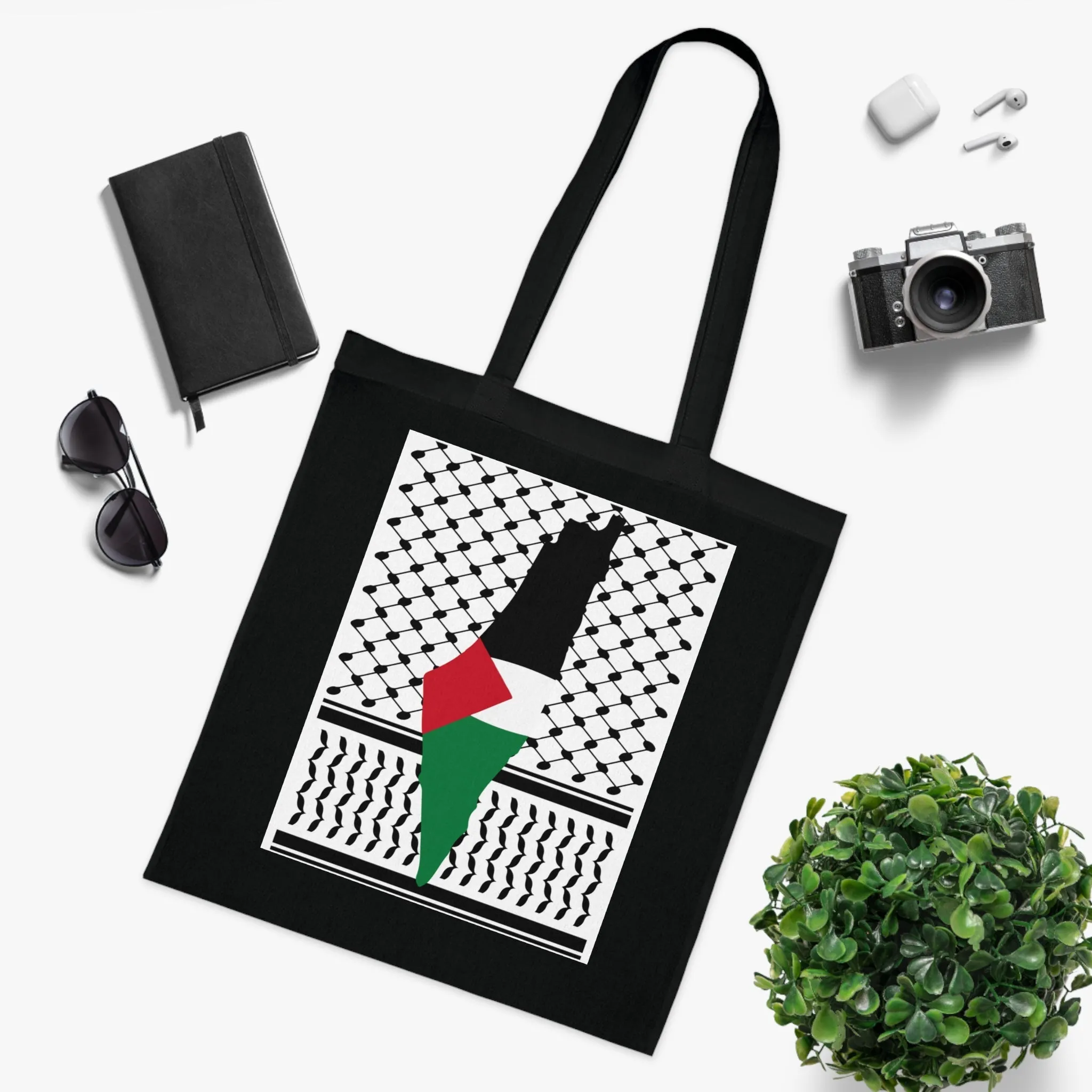 Palestine on Keffiyeh Tote Bag