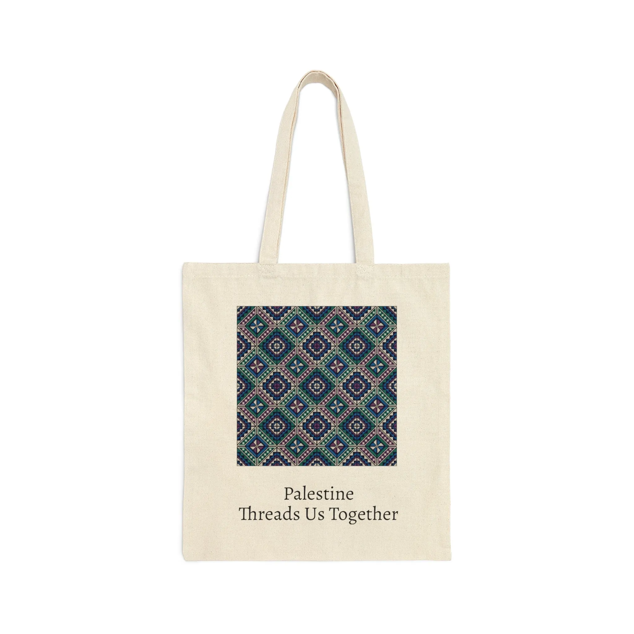 Palestinian Blue Tatreez Tote Bag
