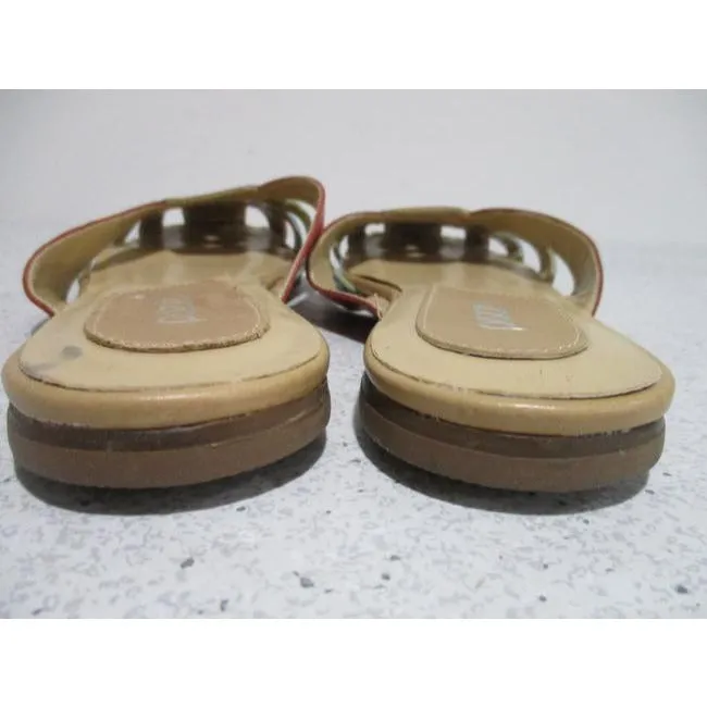 Pazzo Jekel Green Red Blue Multi Color Beige Woven Vamp Slide Sandals Flats Size Us