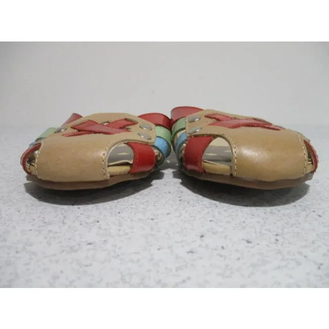 Pazzo Jekel Green Red Blue Multi Color Beige Woven Vamp Slide Sandals Flats Size Us