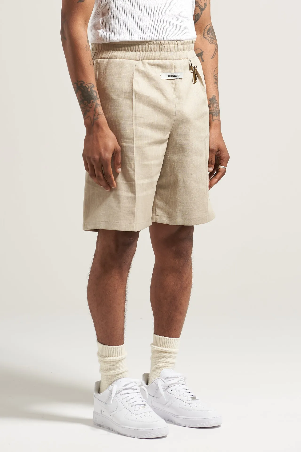 The Sand Linen Pleat Short