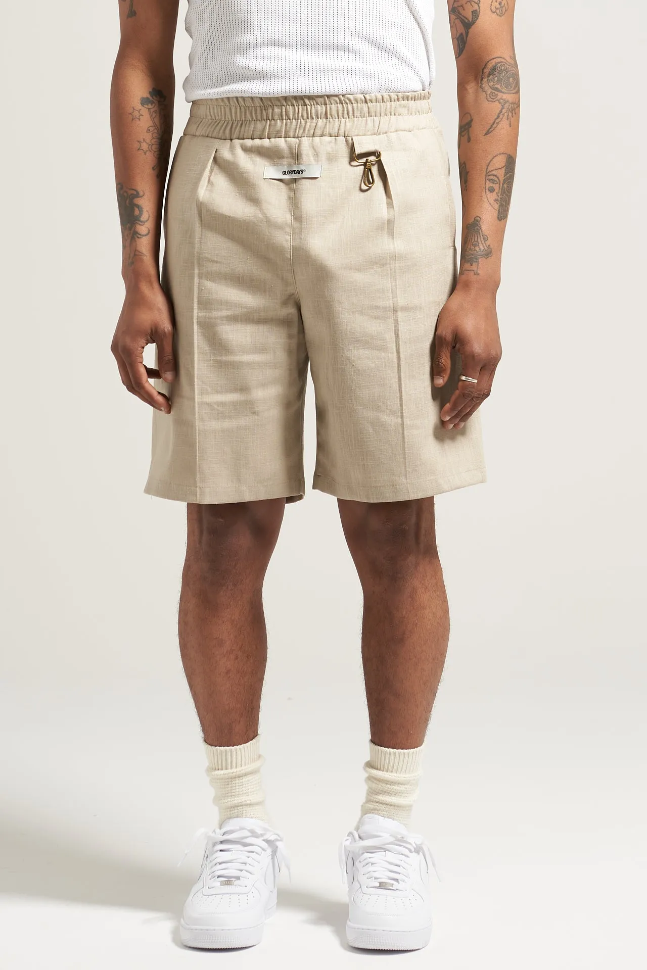 The Sand Linen Pleat Short