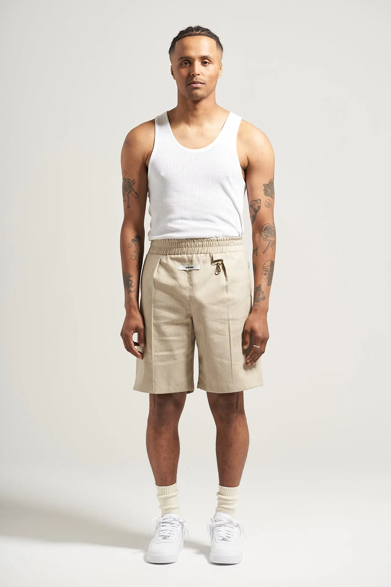 The Sand Linen Pleat Short