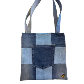 TOTE BAG: Patterned Lining - Butterfly Patch - Two pockets