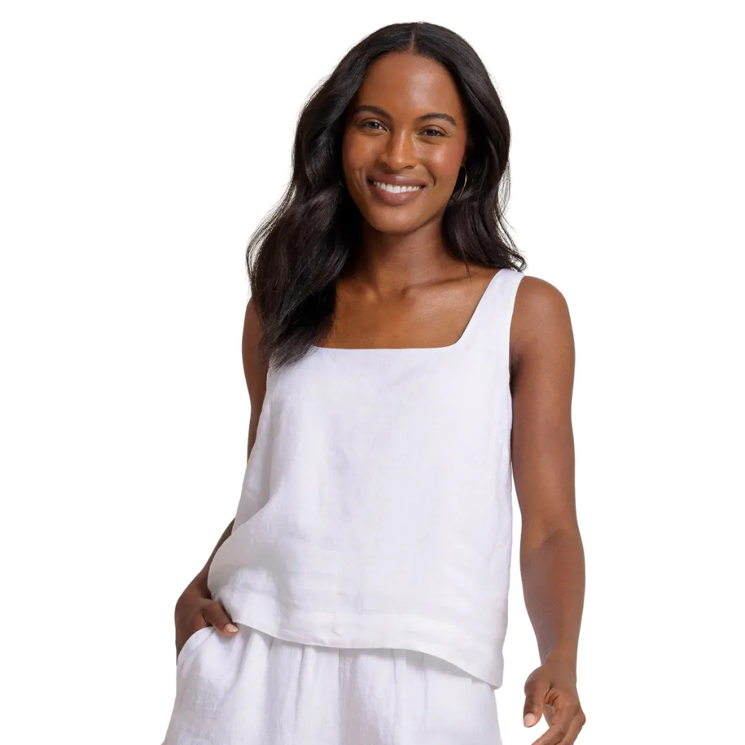 Verity Linen Square Neck Tank