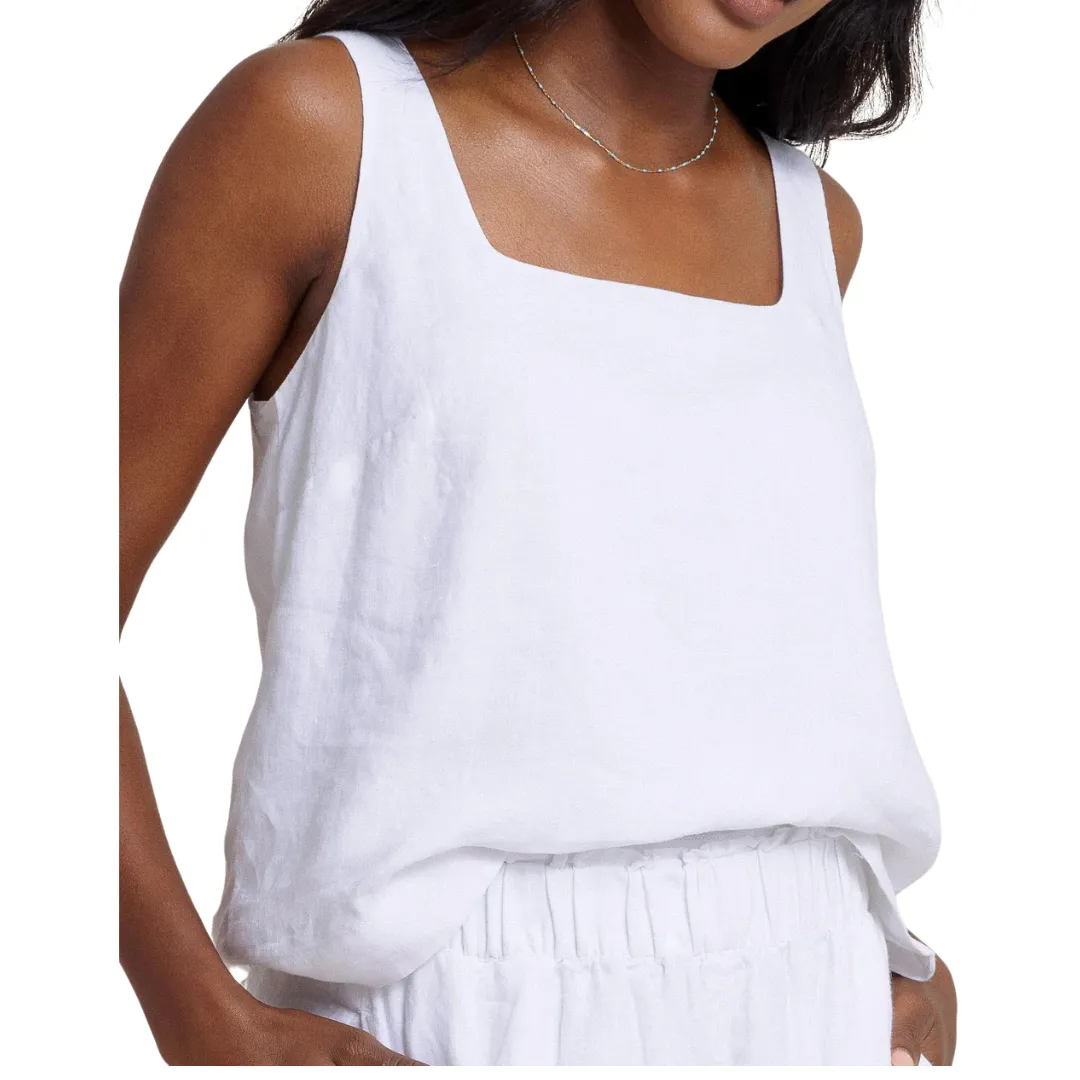 Verity Linen Square Neck Tank